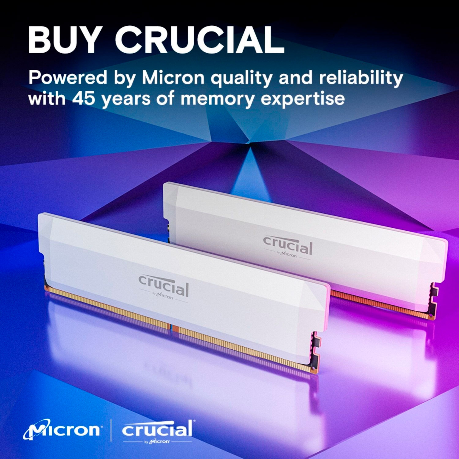 Модуль пам'яті CRUCIAL DDR5 Pro Overclocking DDR5 6000MHz 16GB White (CP16G60C36U5W)