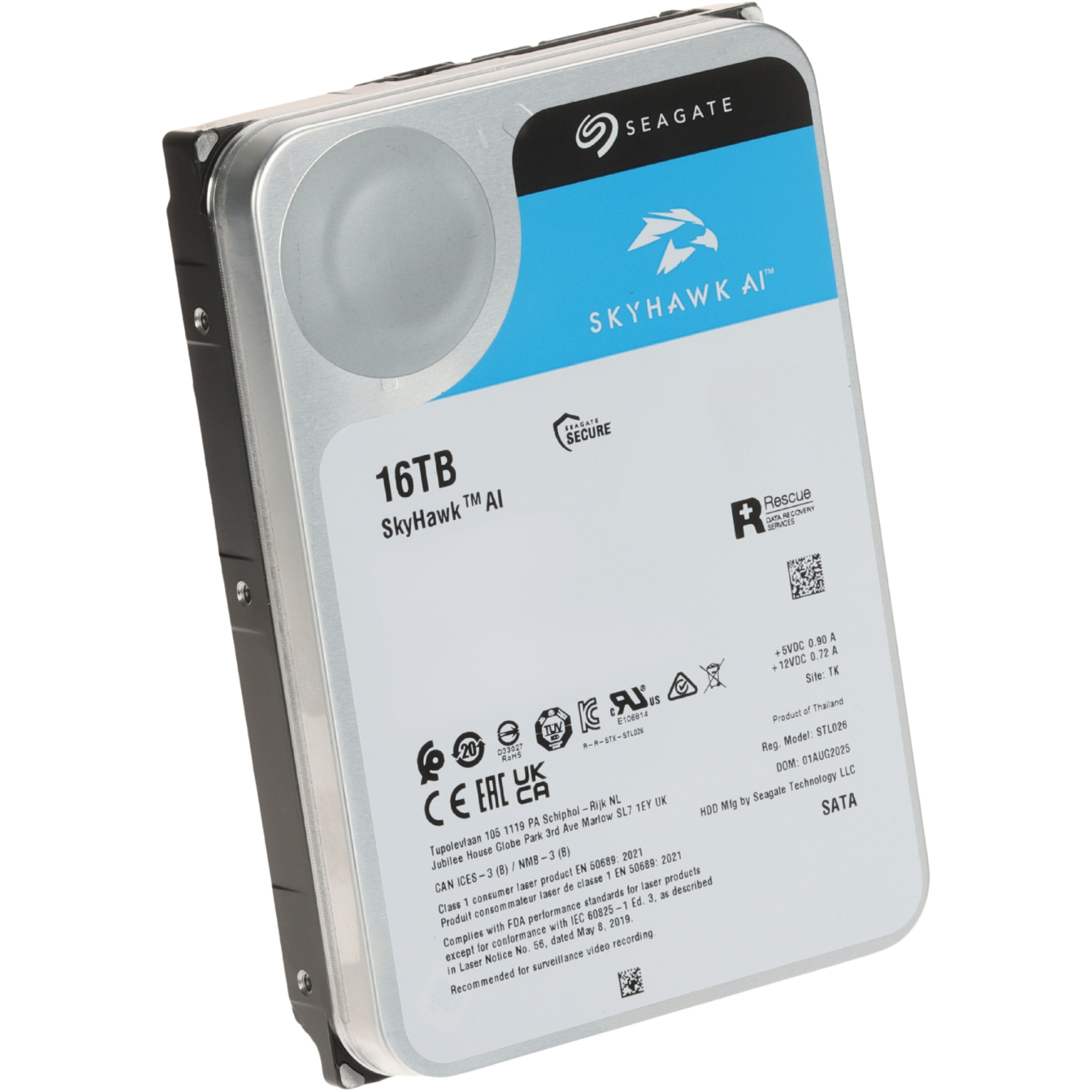Жорсткий диск 3.5" SEAGATE SkyHawk AI 16TB SATA/512MB (ST16000VE005)