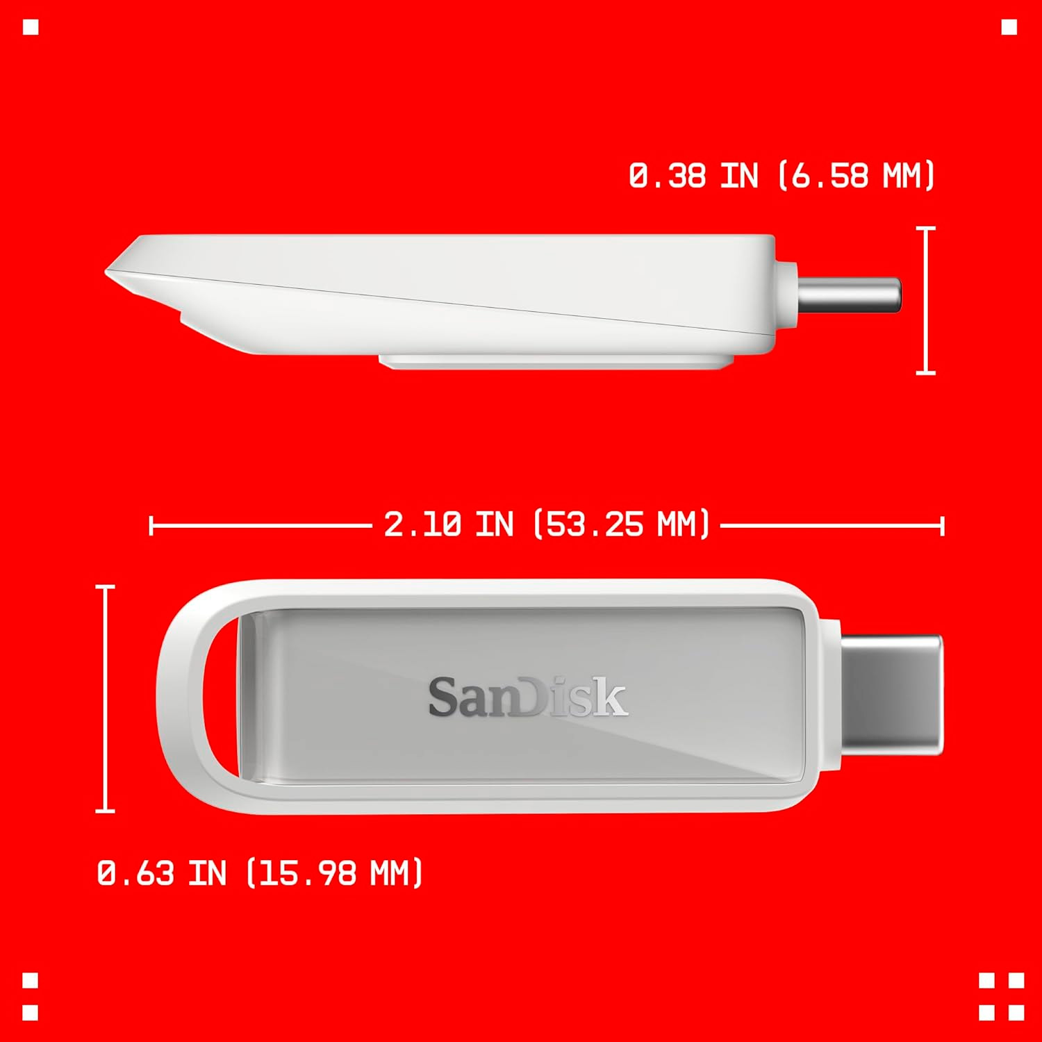 Флэшка 256GB SANDISK Phone Drive USB 3.2 Type-C Arctic White (SDIXS0N-256G-GN6NE)