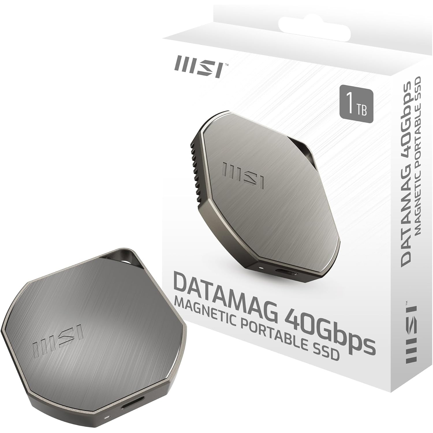 Портативный SSD диск MSI DataMag Magnetic 1TB USB3.2 Gen2x2 Silver