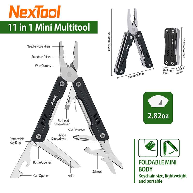 Мультитул NEXTOOL Mini Sailor S11 Black (NE20156C)