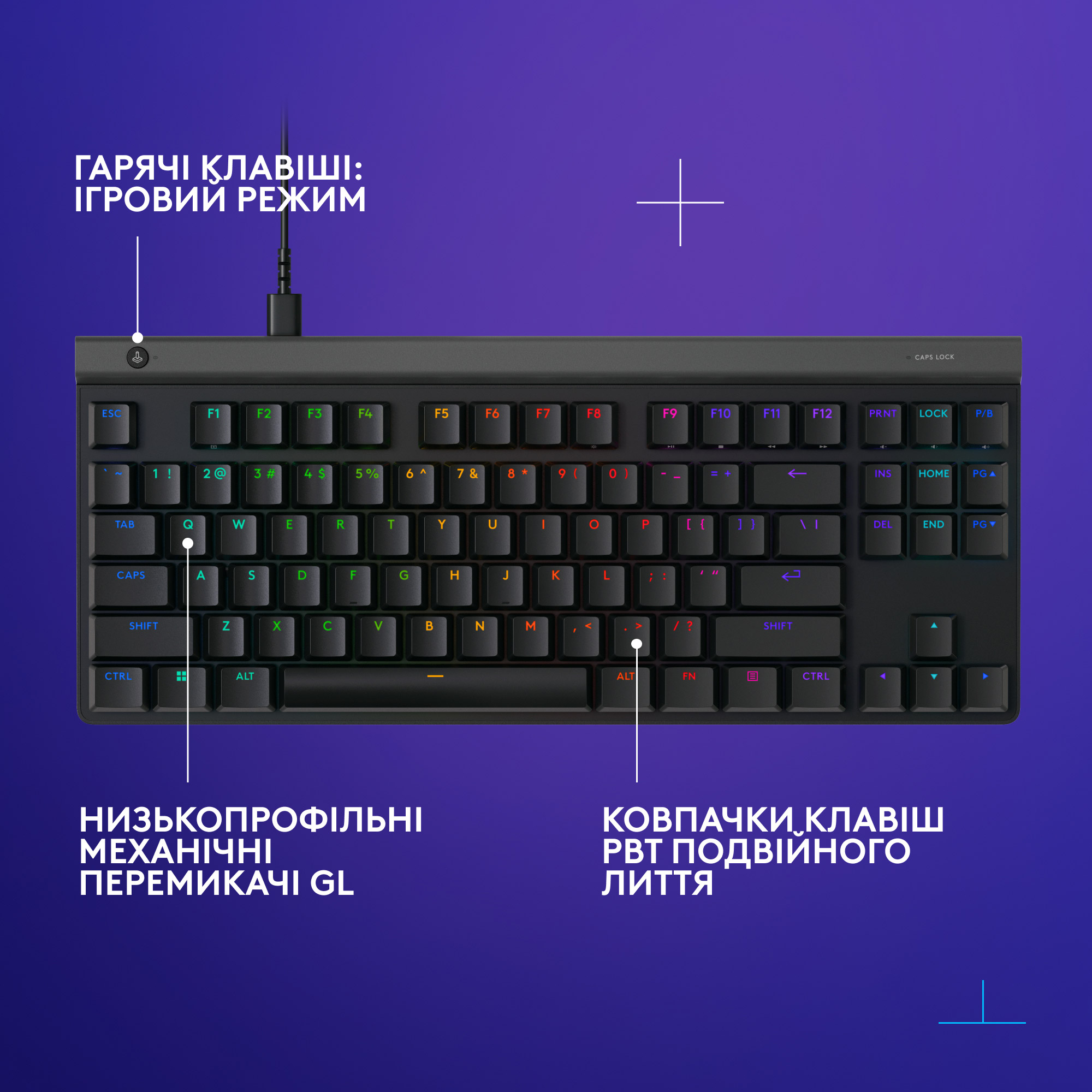 Клавіатура LOGITECH G515 TKL Tactile UA Black (920-014133)