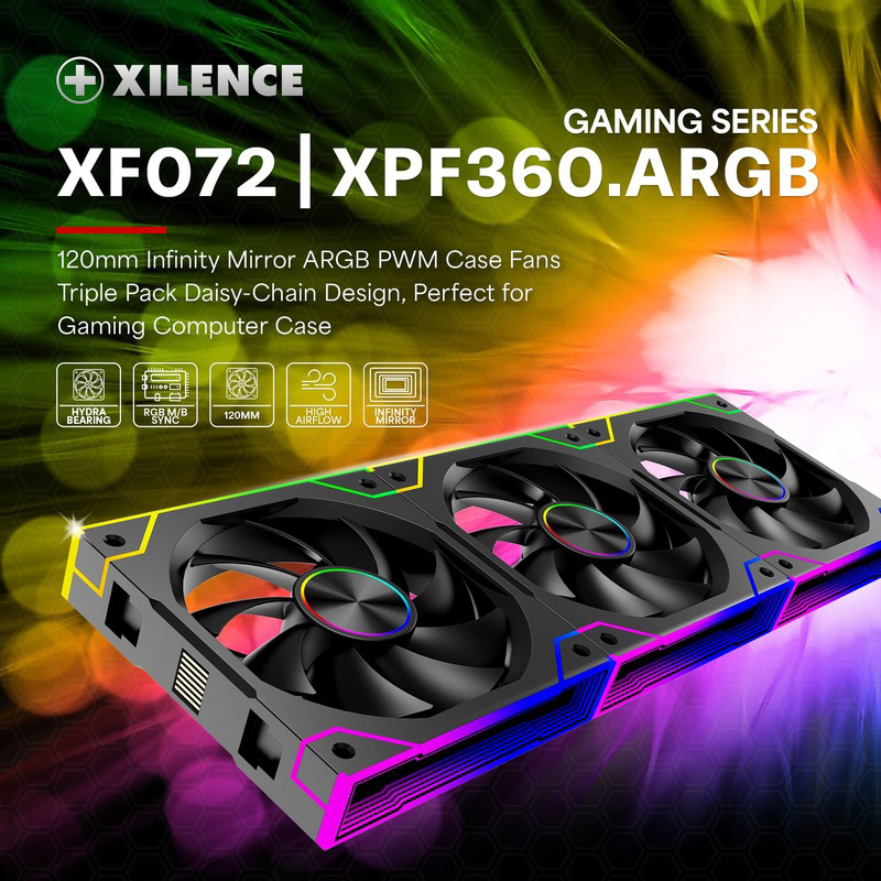 Комплект вентиляторів XILENCE Gaming XPF360.ARGB PWM 3-Pack (XF072)