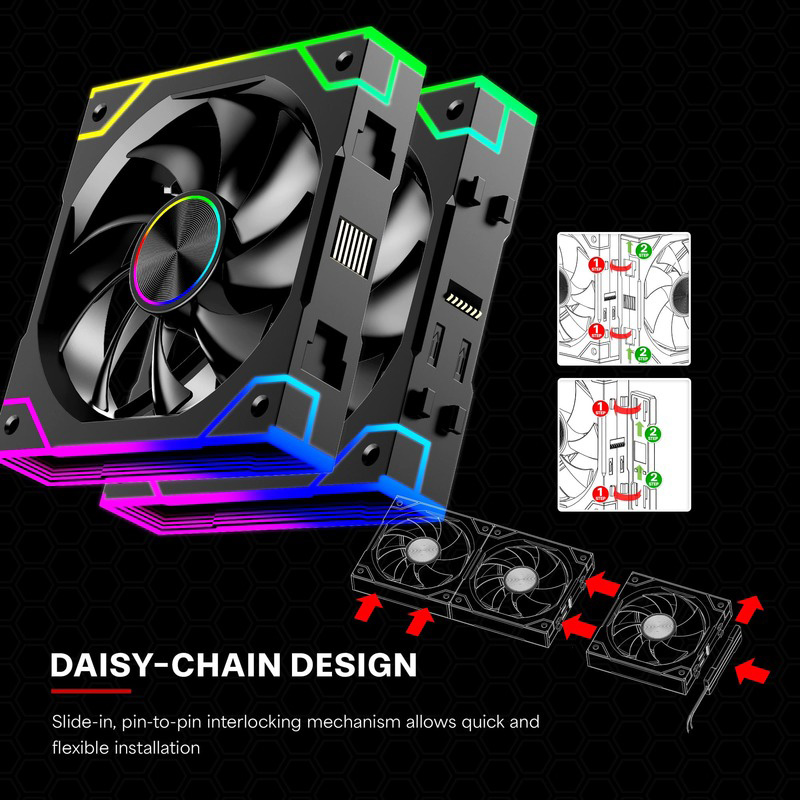 Комплект вентиляторів XILENCE Gaming XPF360.ARGB PWM 3-Pack (XF072)
