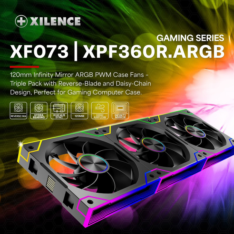 Комплект вентиляторів XILENCE Gaming XPF360R.ARGB PWM Reverse 3-Pack (XF073)