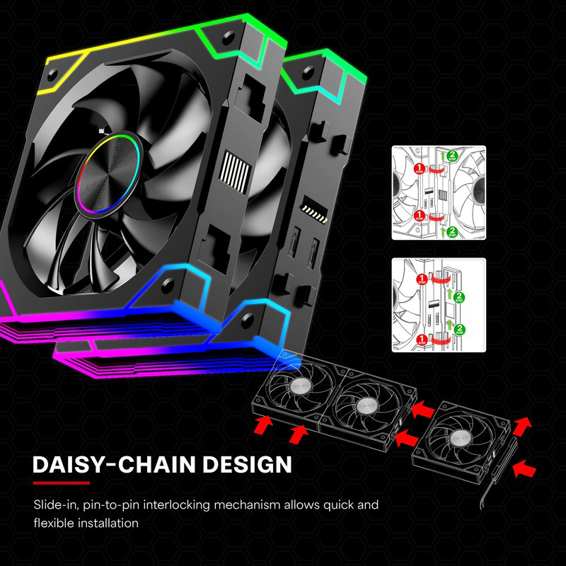 Комплект вентиляторів XILENCE Gaming XPF360R.ARGB PWM Reverse 3-Pack (XF073)