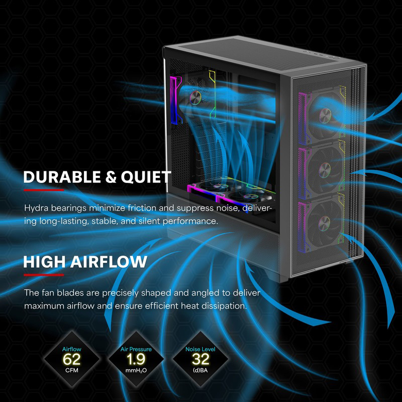 Комплект вентиляторів XILENCE Gaming XPF360R.ARGB PWM Reverse 3-Pack (XF073)