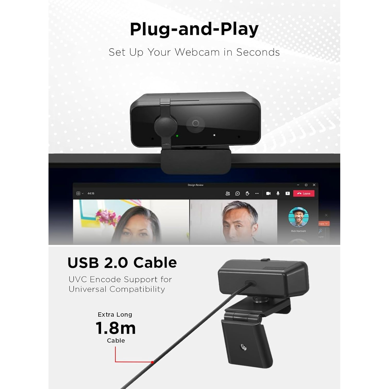 Веб-камера LENOVO 310 FHD Webcam Black (GXC1S15024)