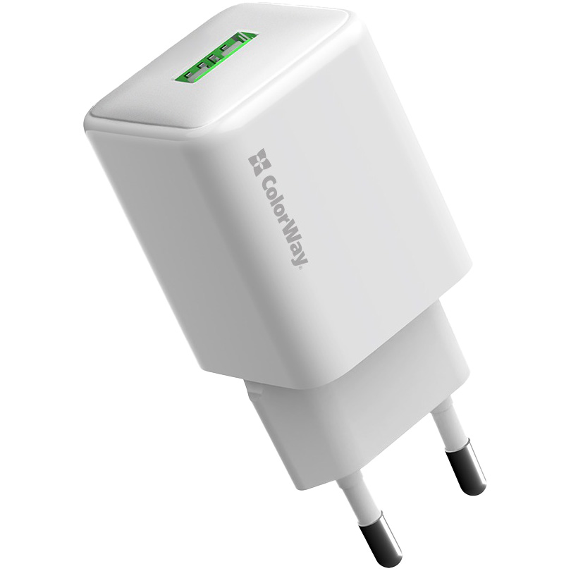 Зарядний пристрій COLORWAY 1xUSB-A, 3A, QC3.0, 18W White (CW-CHS063Q-WT)