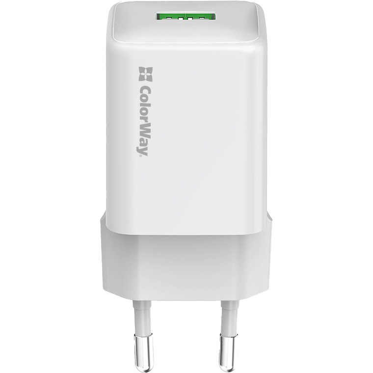 Зарядний пристрій COLORWAY 1xUSB-A, 3A, QC3.0, 18W White (CW-CHS063Q-WT)
