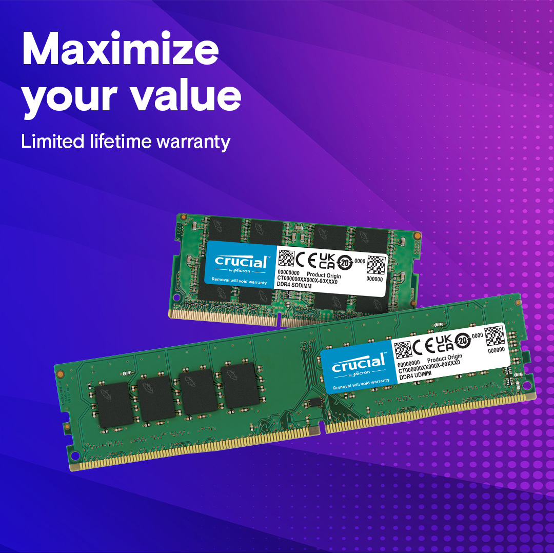 Модуль пам'яті CRUCIAL DDR4 3200MHz 64GB Kit 2x32GB (CT2K32G4DFD832A)