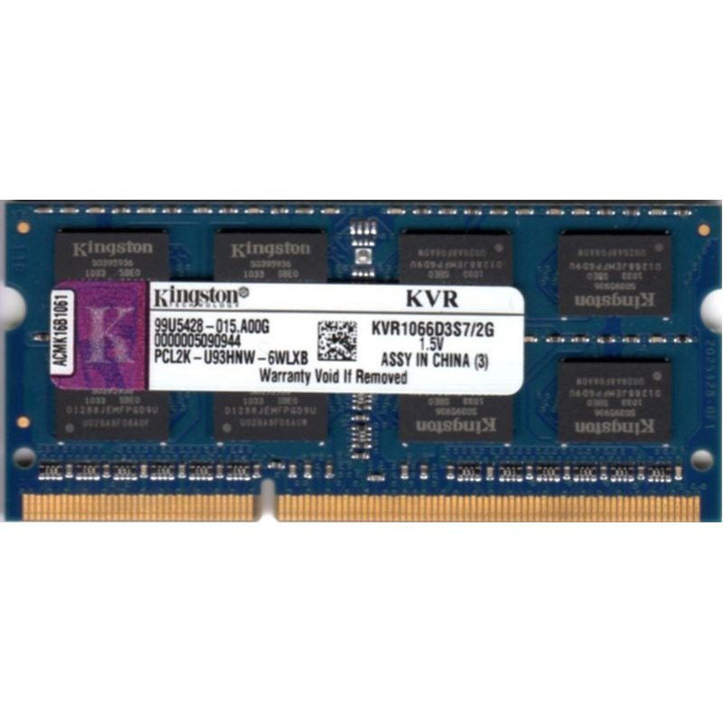 Модуль пам'яті KINGSTON SO-DIMM DDR3 1066MHz 2GB (KVR1066D3S7/2G)