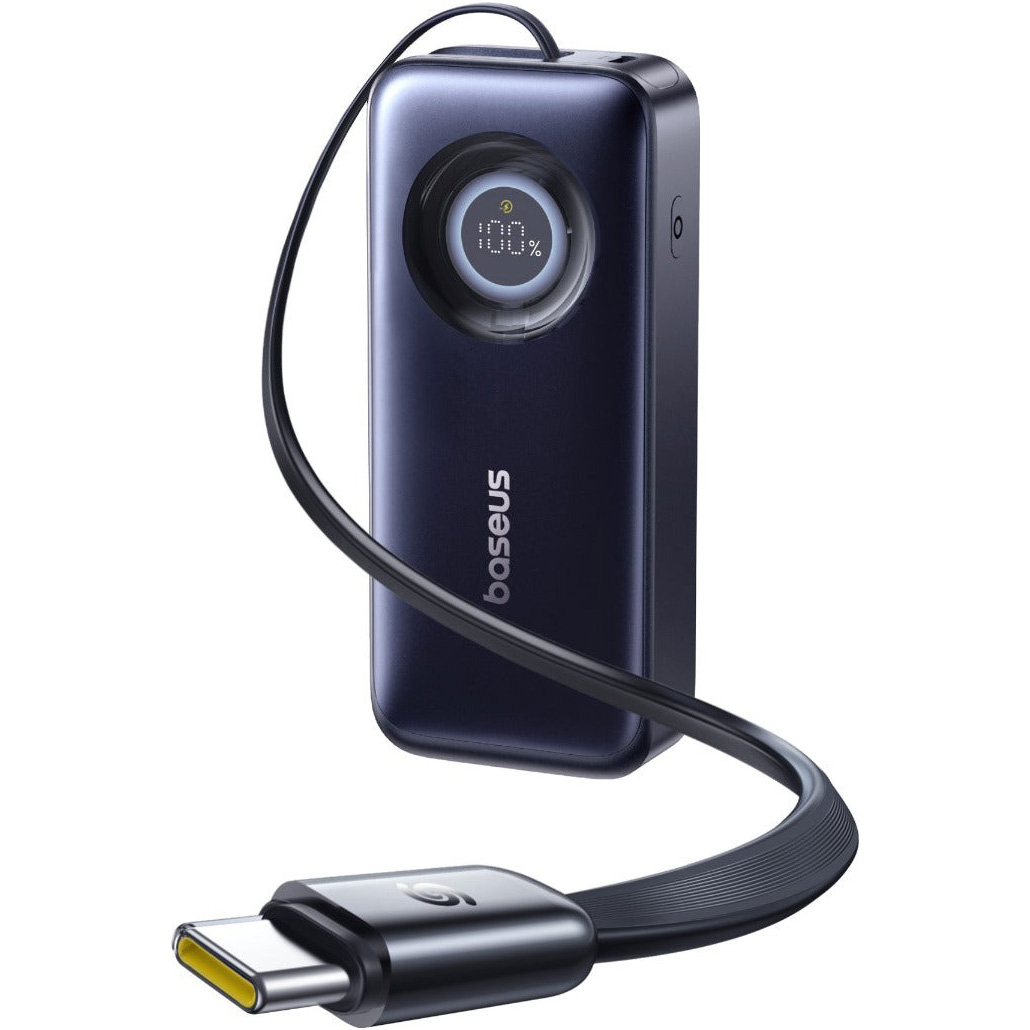 Повербанк BASEUS EnerCore CR11 Power Bank with Retractable Cable 67W 20000mAh Black (E0027H00)