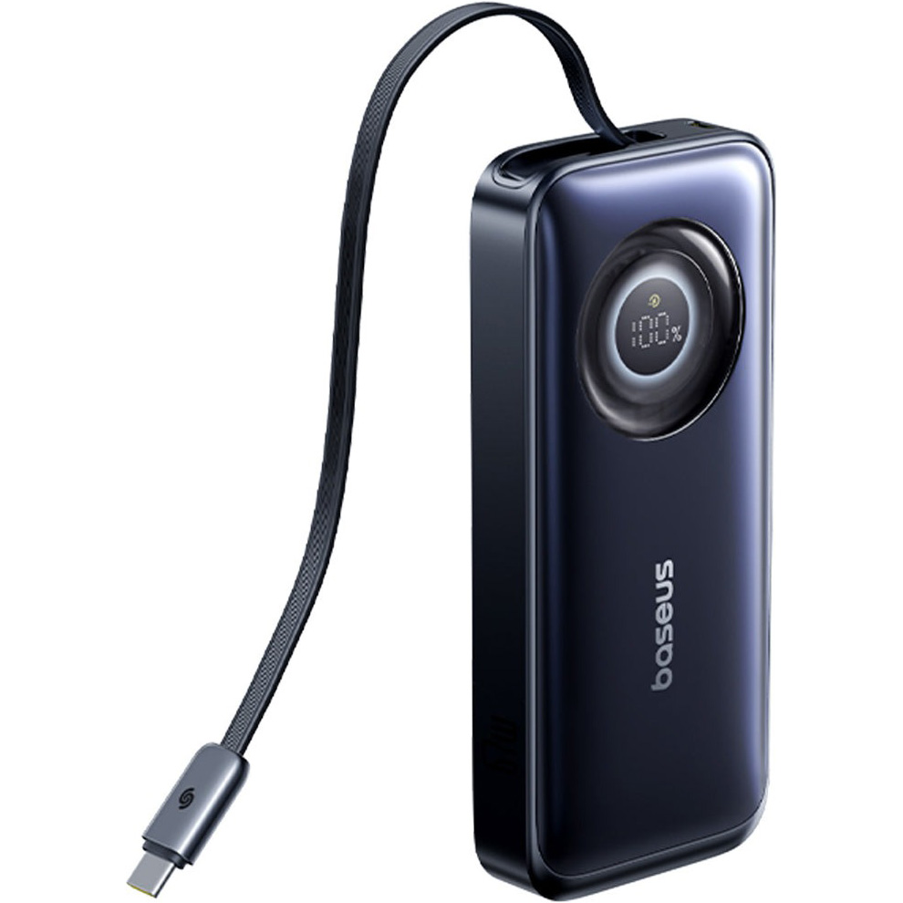 Повербанк BASEUS EnerCore CR11 Power Bank with Retractable Cable 67W 20000mAh Black (E0027H00)