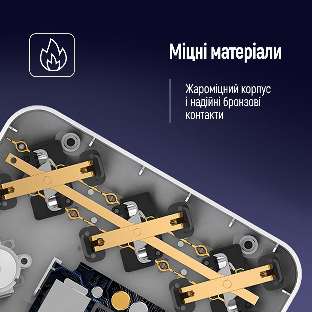 Мережевий фільтр COLORWAY CW-CHE36PDB Black, 3 розетки, 3xUSB-C, 3xUSB, 2м