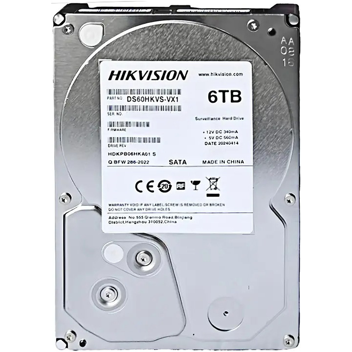 Жёсткий диск 3.5" HIKVISION 6TB SATA/256MB (DS60HKVS-VX1)