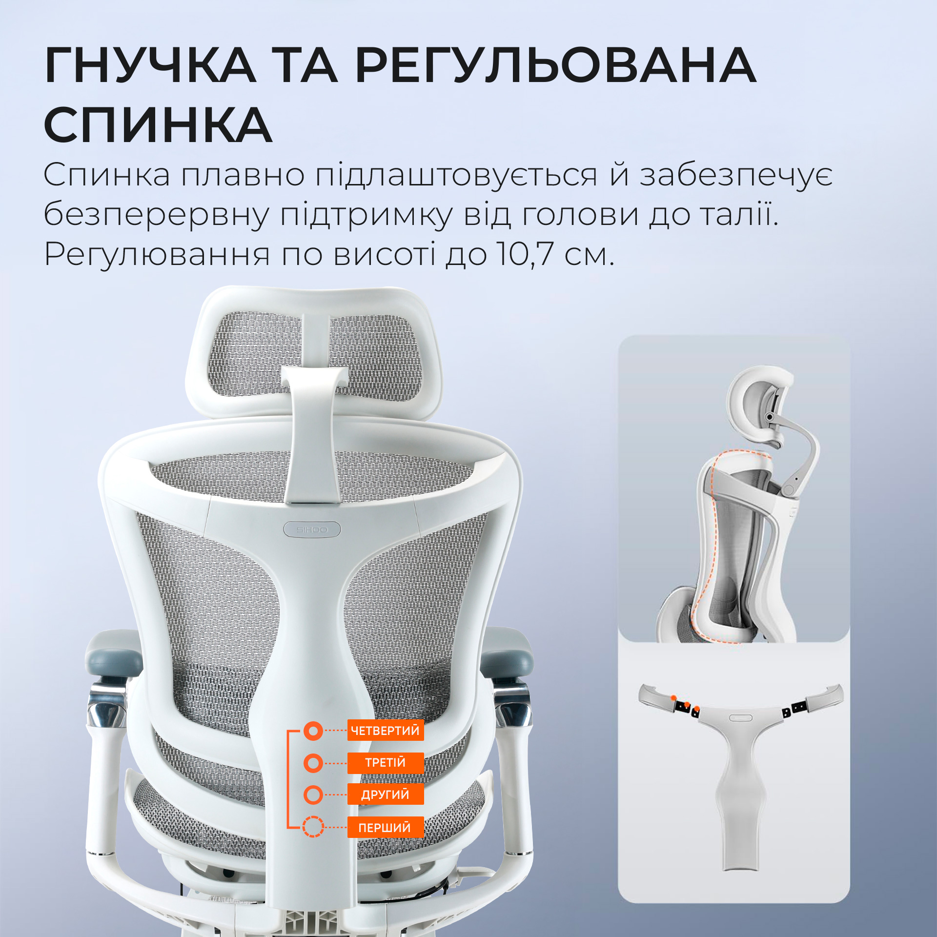 Крісло офісне SIHOO Doro C300 Pro with footrest Mesh White