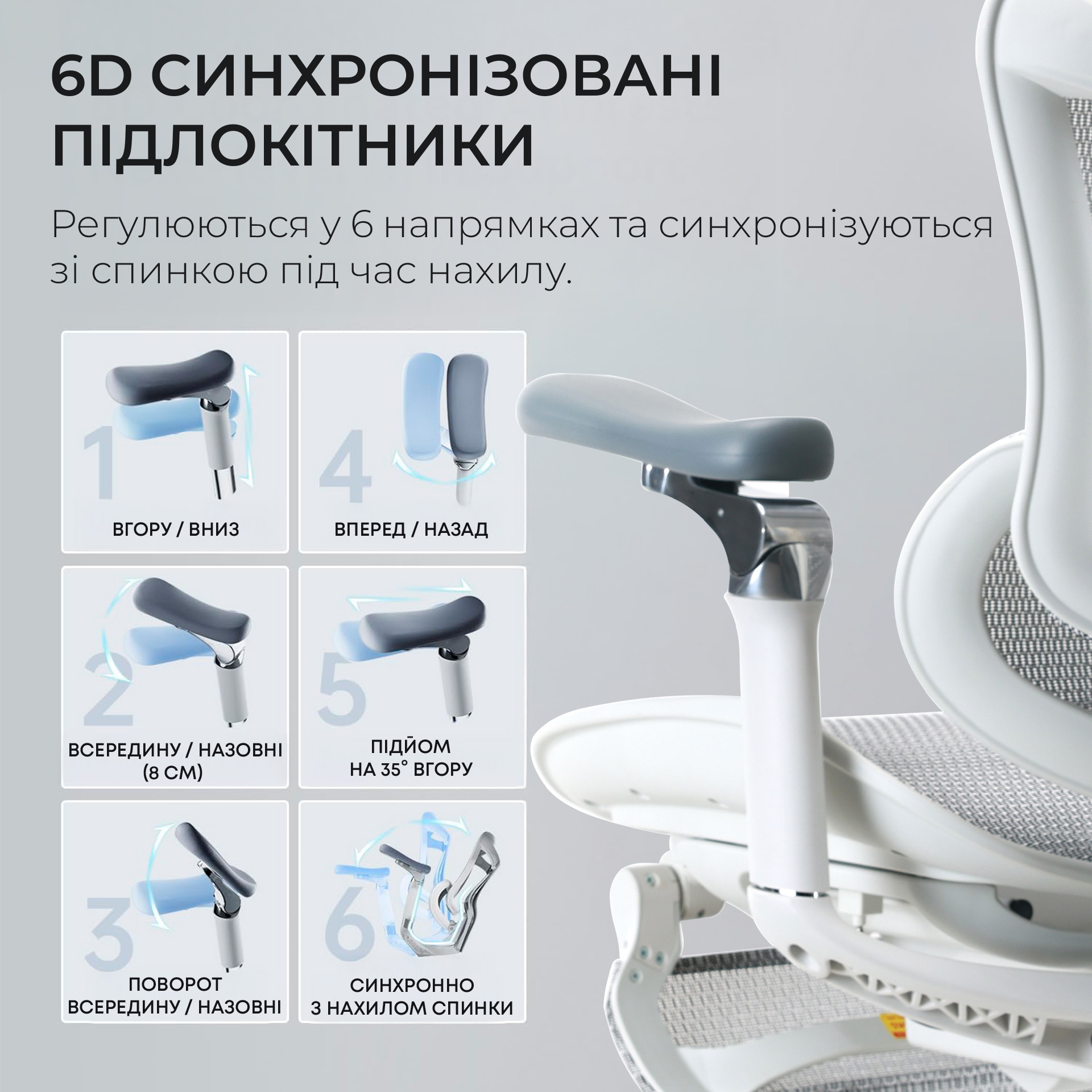 Крісло офісне SIHOO Doro C300 Pro with footrest Mesh White