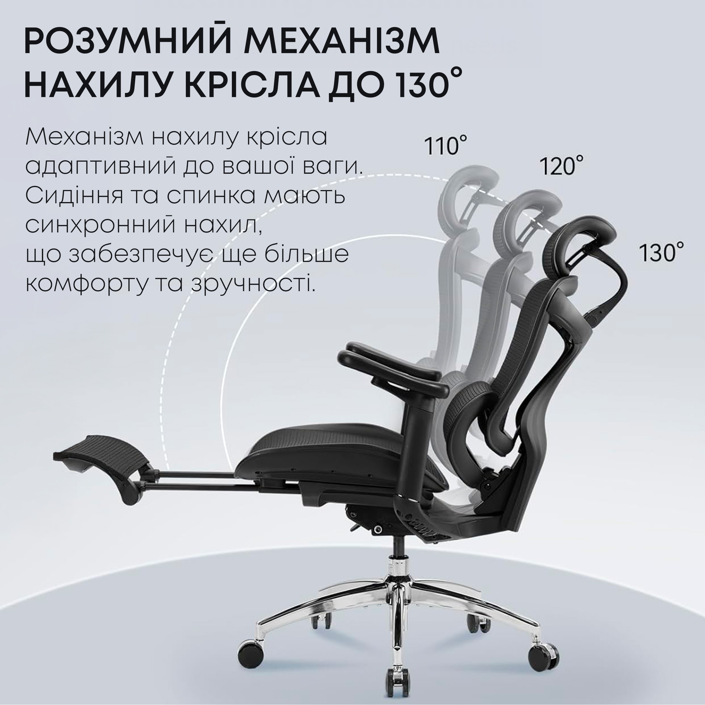 Кресло офисное SIHOO Doro C300L with footrest Mesh Black