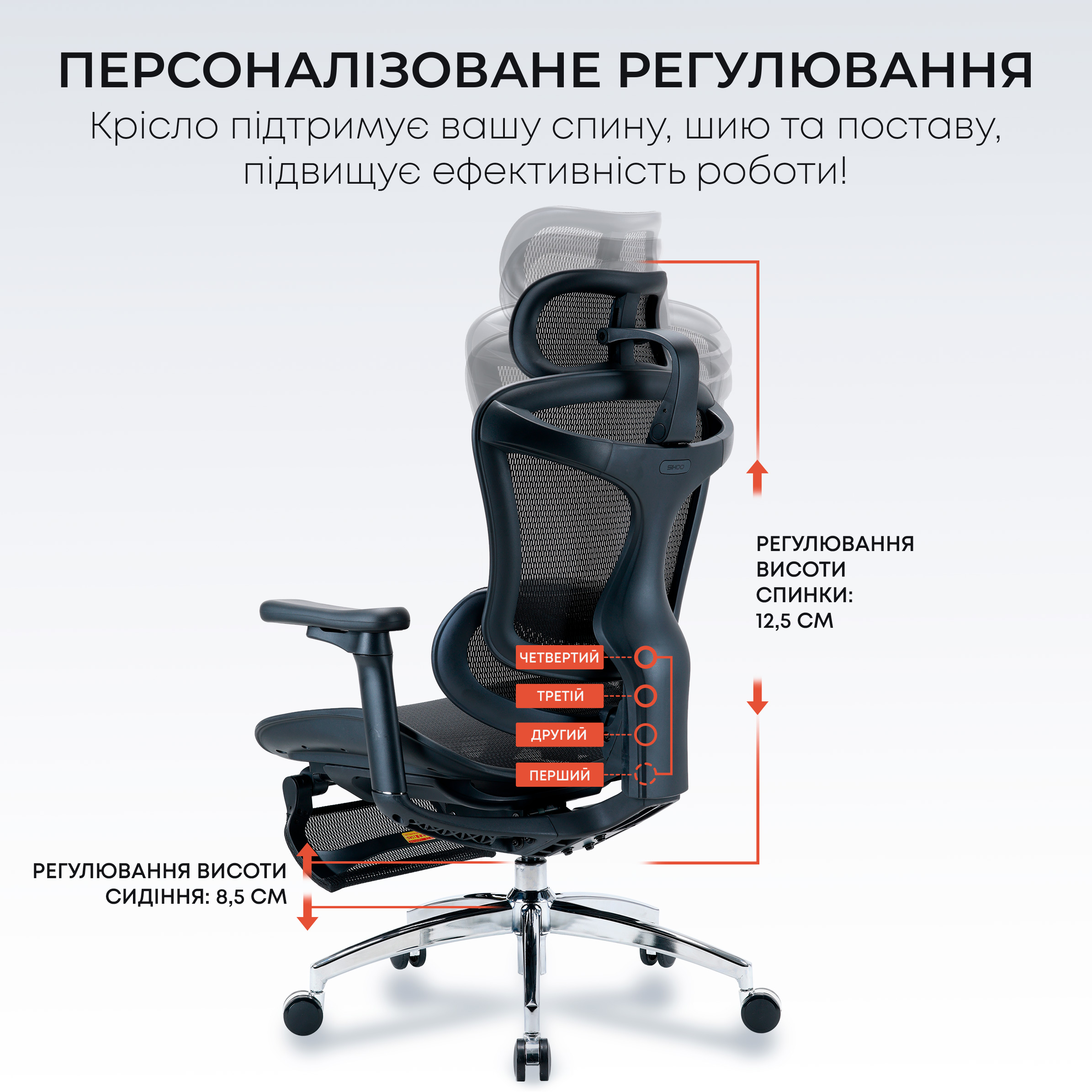 Кресло офисное SIHOO Doro C300L with footrest Mesh Black
