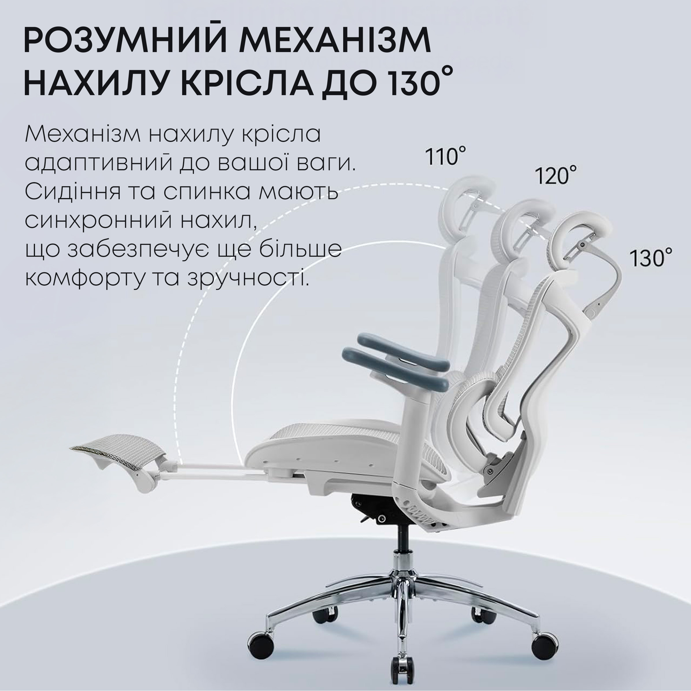 Крісло офісне SIHOO Doro C300L with footrest Mesh White