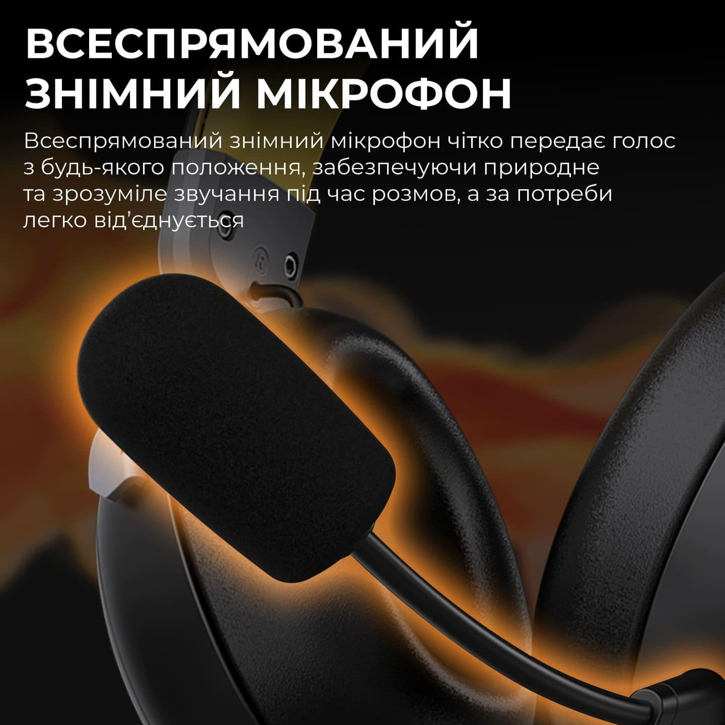 Навушники геймерскі AJAZZ AHM08 Max Black/Gray/Yellow