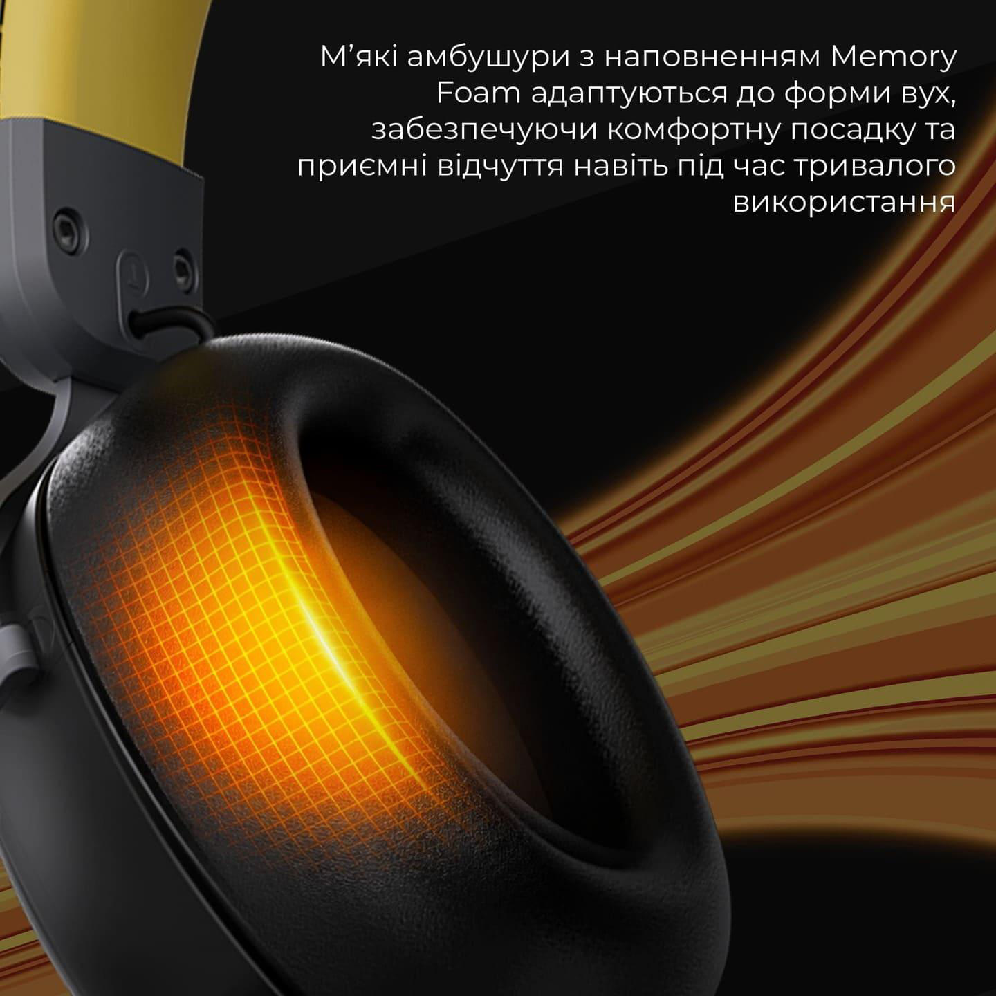 Навушники геймерскі AJAZZ AHM08 Max Black/Gray/Yellow