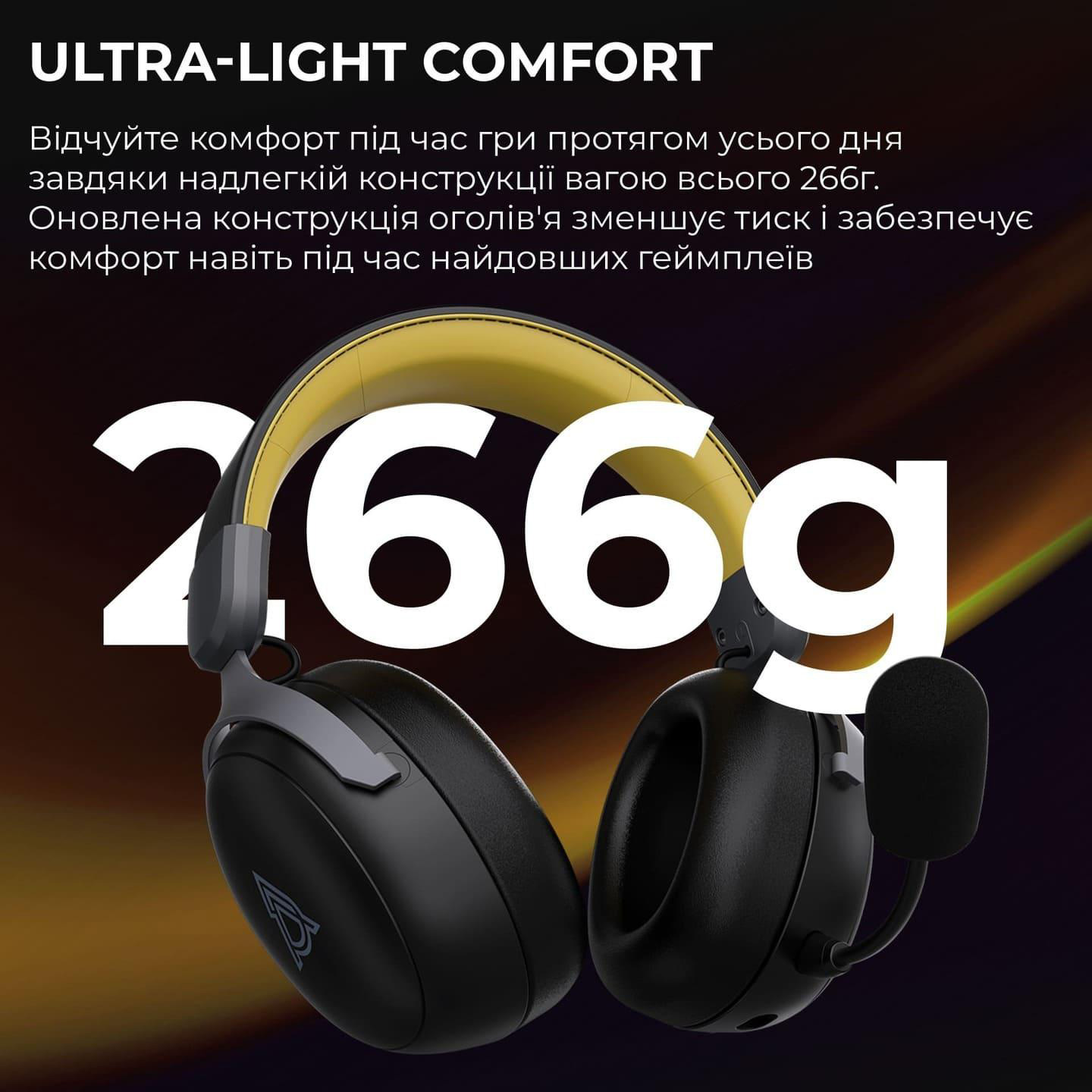 Навушники геймерскі AJAZZ AHM08 Max Black/Gray/Yellow
