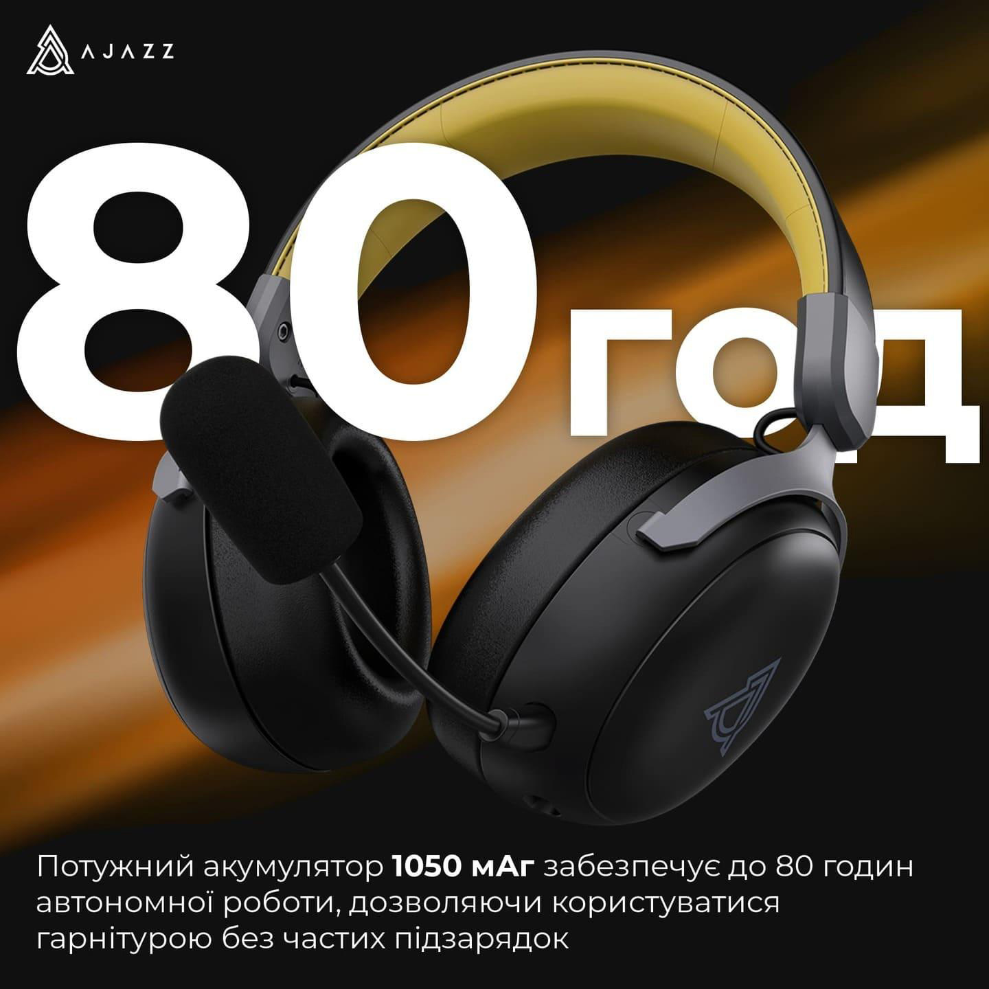 Навушники геймерскі AJAZZ AHM08 Max Black/Gray/Yellow