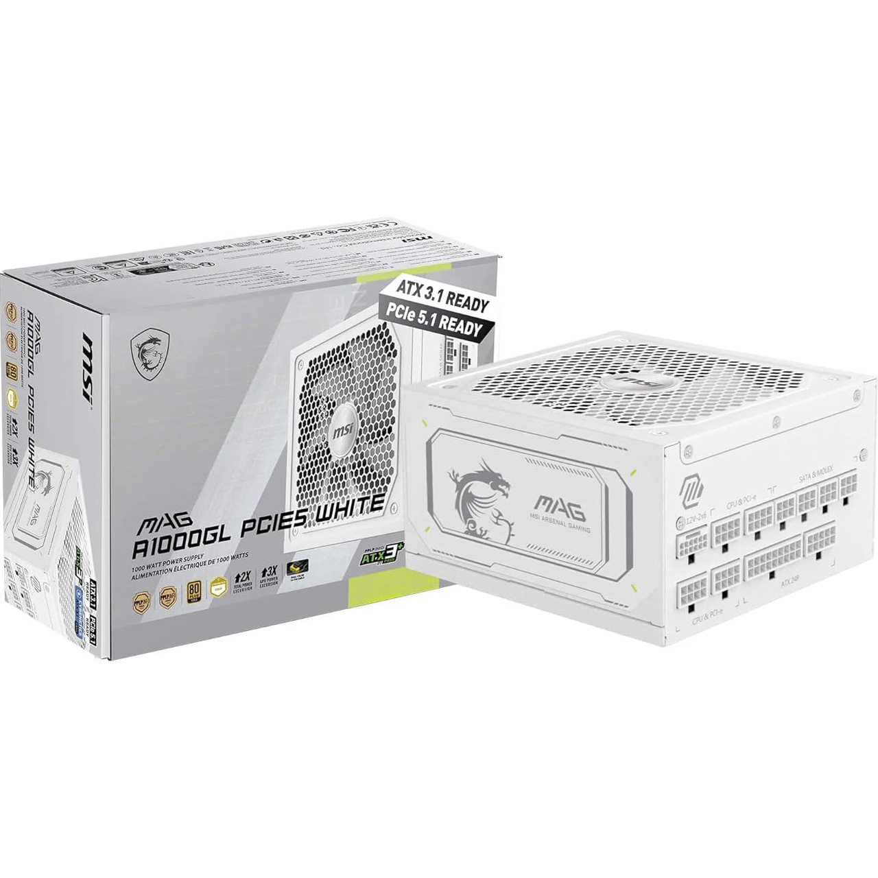 Блок живлення 1000W MSI MAG A1000GL PCIE5 White