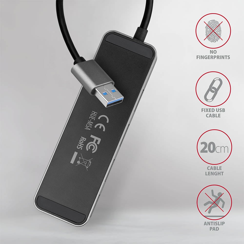 USB-хаб із вимикачами AXAGON 4-Port SuperSpeed USB-A Switch Charging Hub