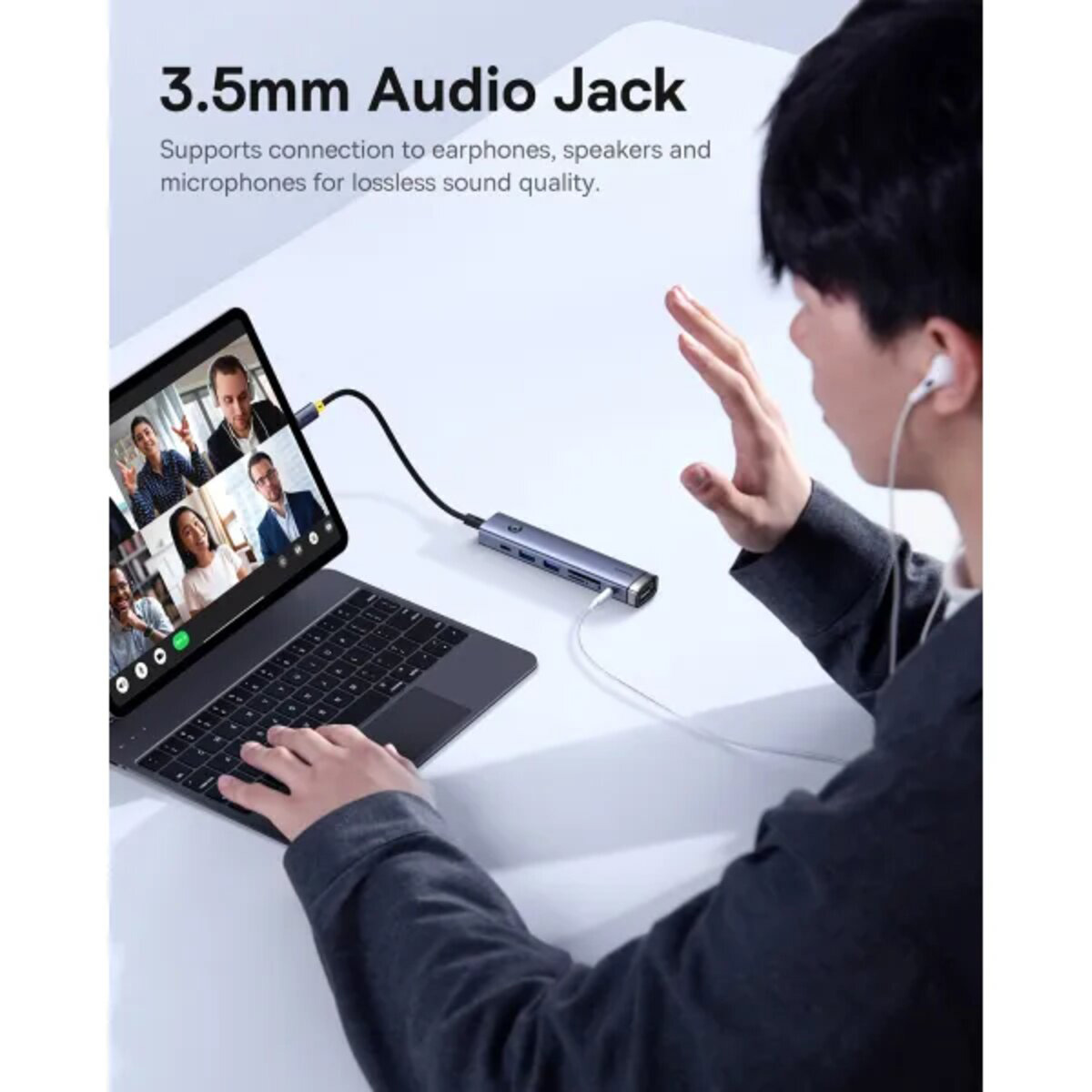 Порт-реплікатор BASEUS 4K@60Hz Ultra Clarity UltraJoy Series 7-Port Hub Air (B00052803811-02)