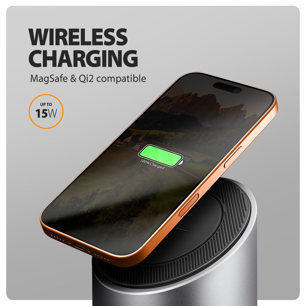 Док-станція AXAGON 9-in-1 USB-C 10Gbps Wireless Charging Hub