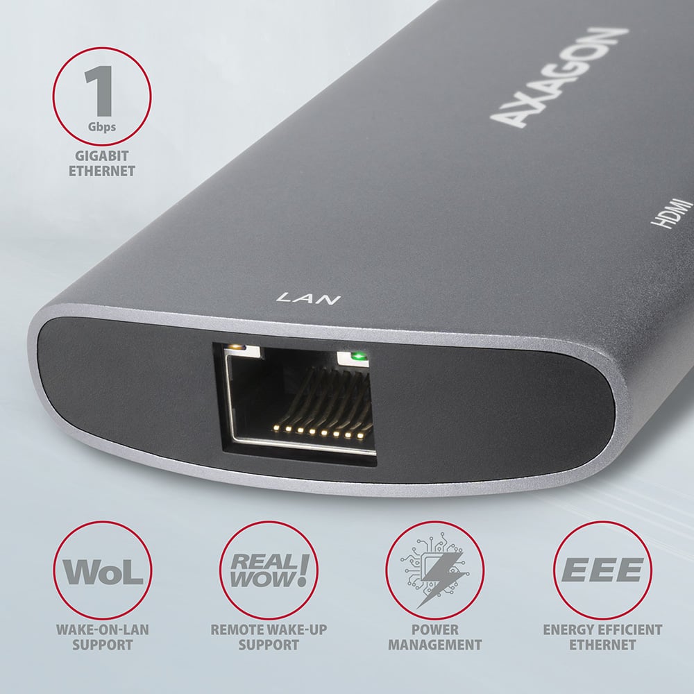 Порт-реплікатор AXAGON 6-in-1 SuperSpeed USB-C Combo Hub