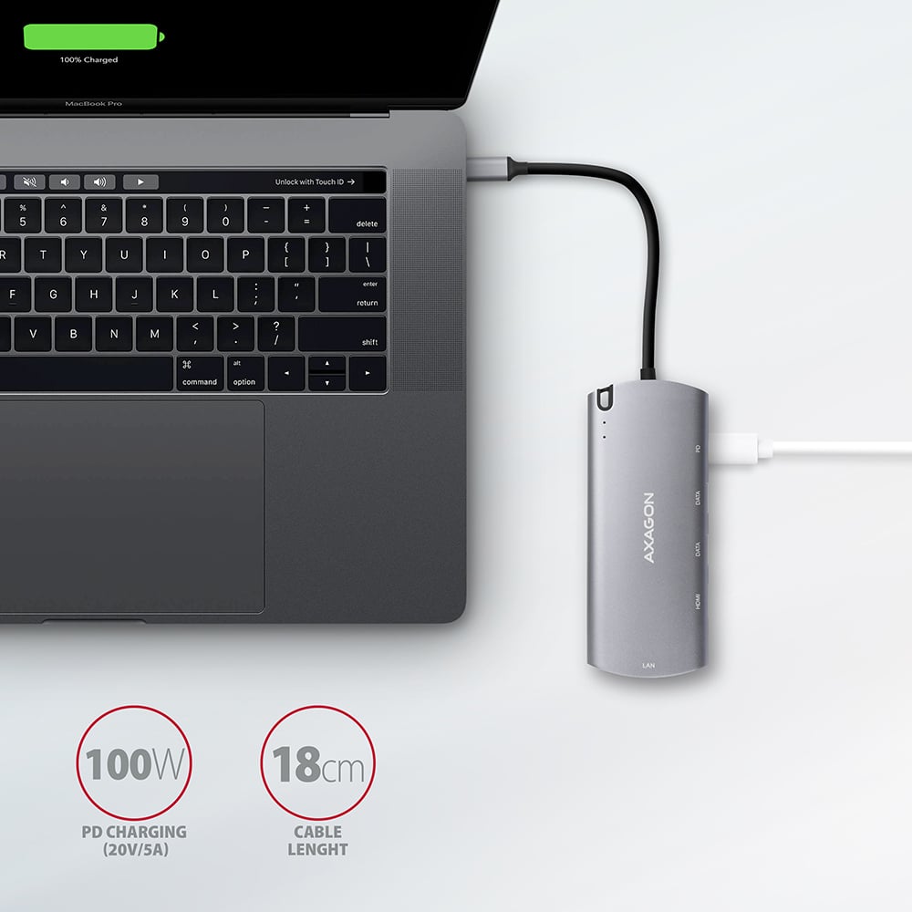 Порт-реплікатор AXAGON 6-in-1 SuperSpeed USB-C Combo Hub