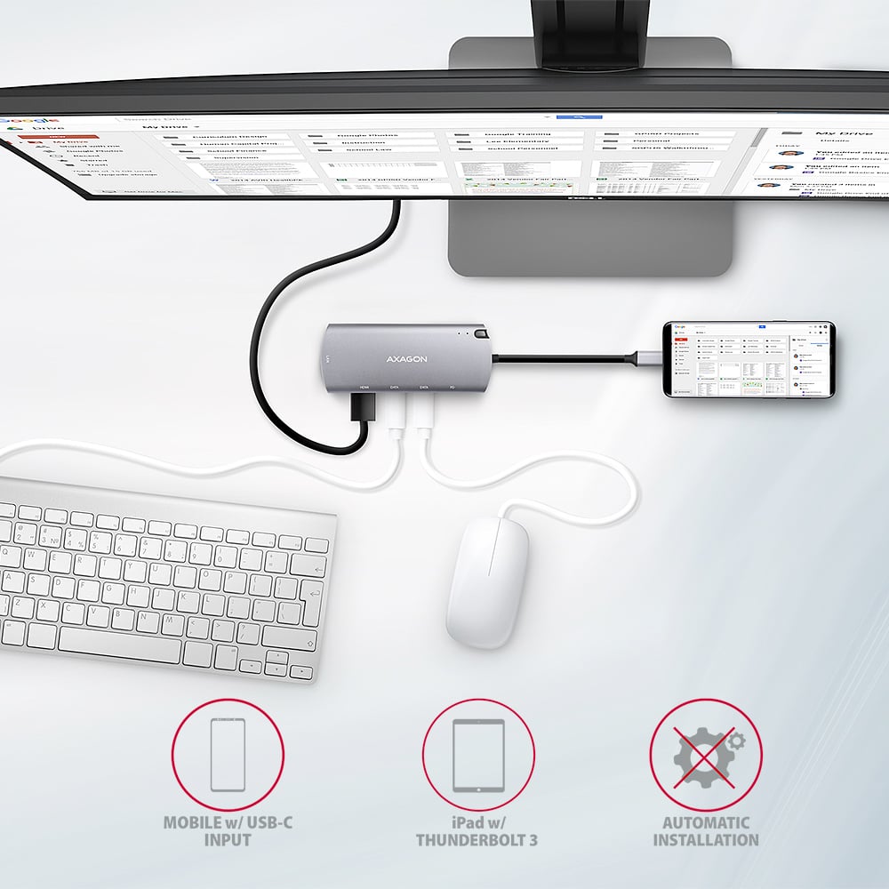 Порт-реплікатор AXAGON 6-in-1 SuperSpeed USB-C Combo Hub