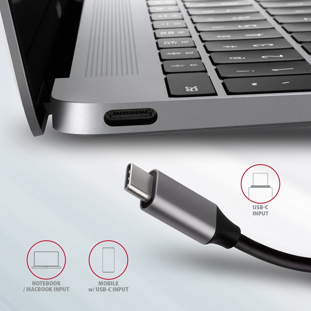 Порт-реплікатор AXAGON 6-in-1 SuperSpeed USB-C Combo Hub