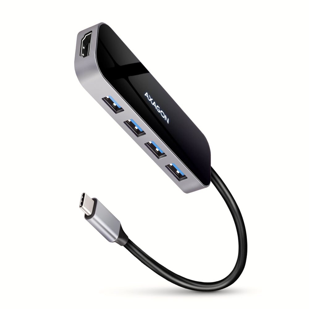 Порт-реплікатор AXAGON 6-in-1 SuperSpeed USB-C Hub 4xUSB, 1xHDMI, PD