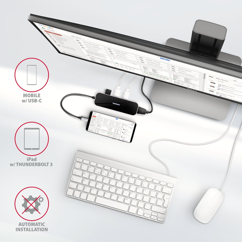 Порт-реплікатор AXAGON 6-in-1 SuperSpeed USB-C Hub 4xUSB, 1xHDMI, PD