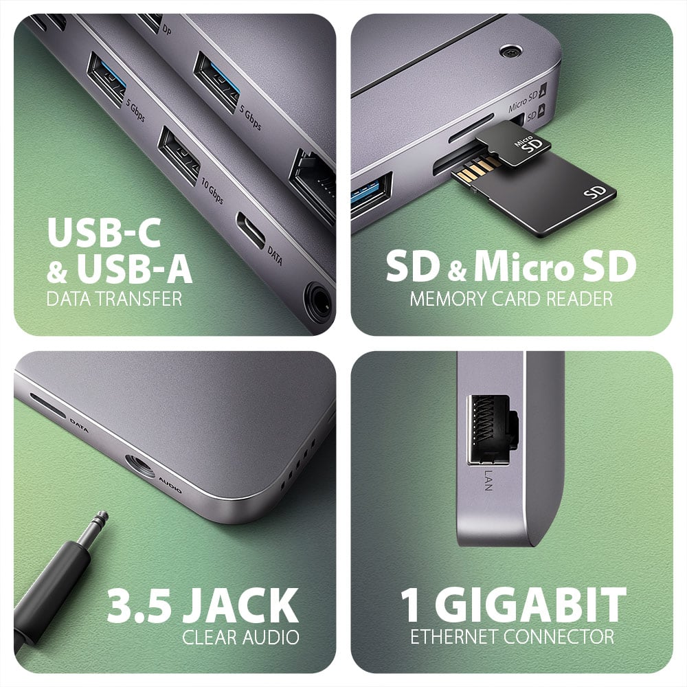 Порт-реплікатор AXAGON 12-in-1 USB-C 10Gbps Gen2 Combo Hub