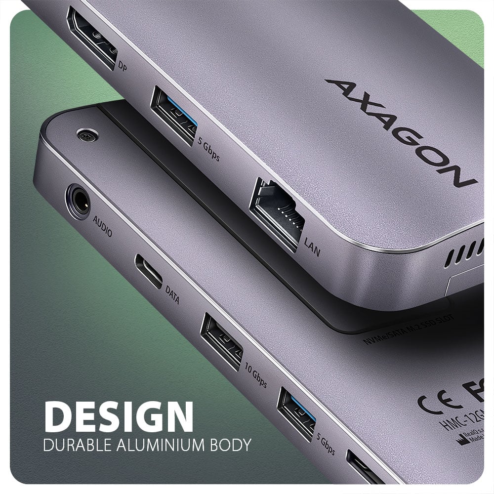 Порт-реплікатор AXAGON 12-in-1 USB-C 10Gbps Gen2 Combo Hub