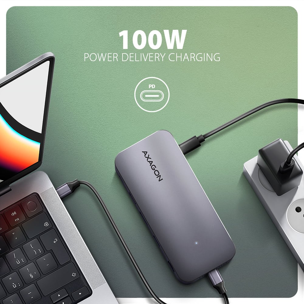 Порт-реплікатор AXAGON 12-in-1 USB-C 10Gbps Gen2 Combo Hub