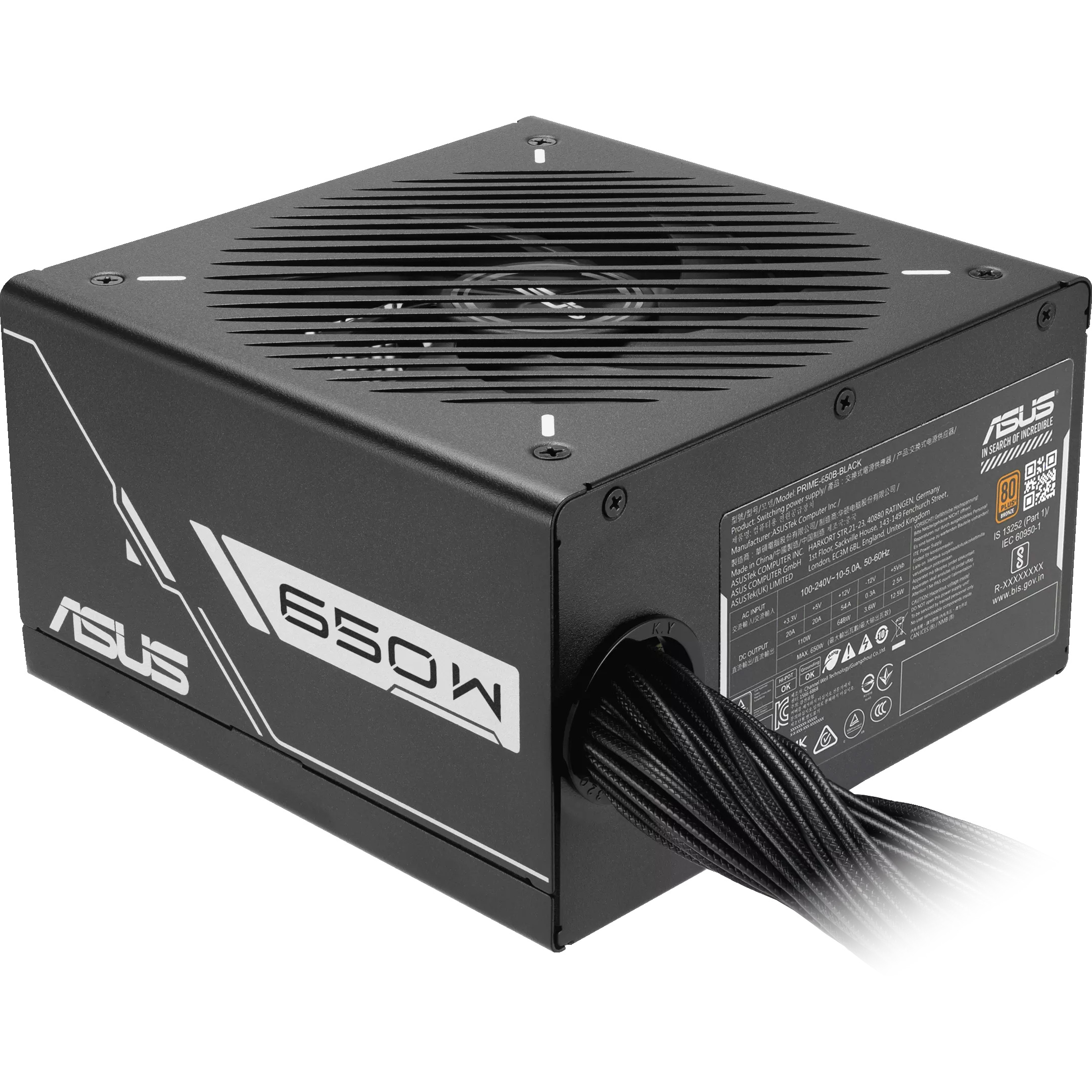 Блок питания 650W ASUS Prime 650W Bronze (PRIME-650B-BLACK)