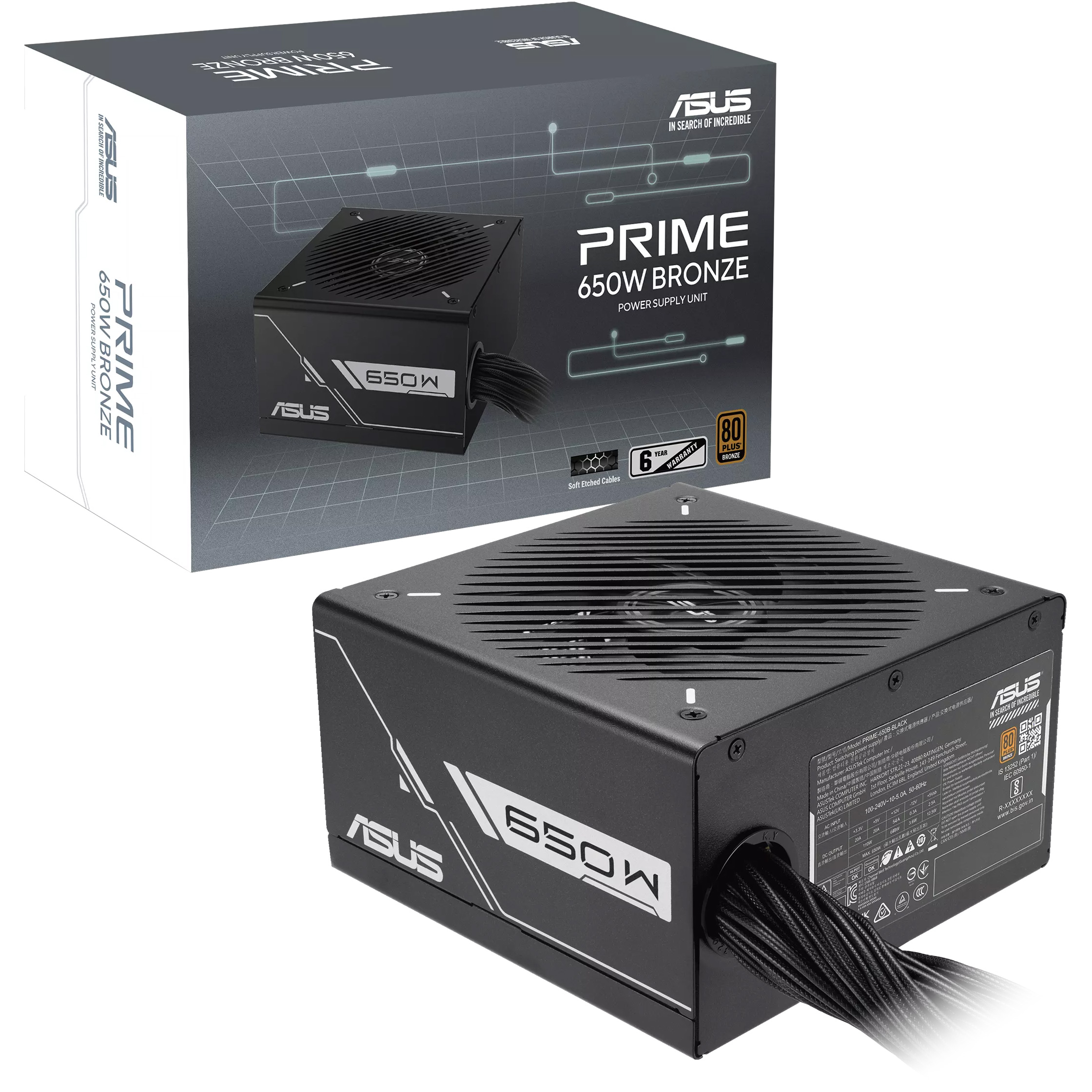 Блок питания 650W ASUS Prime 650W Bronze (PRIME-650B-BLACK)
