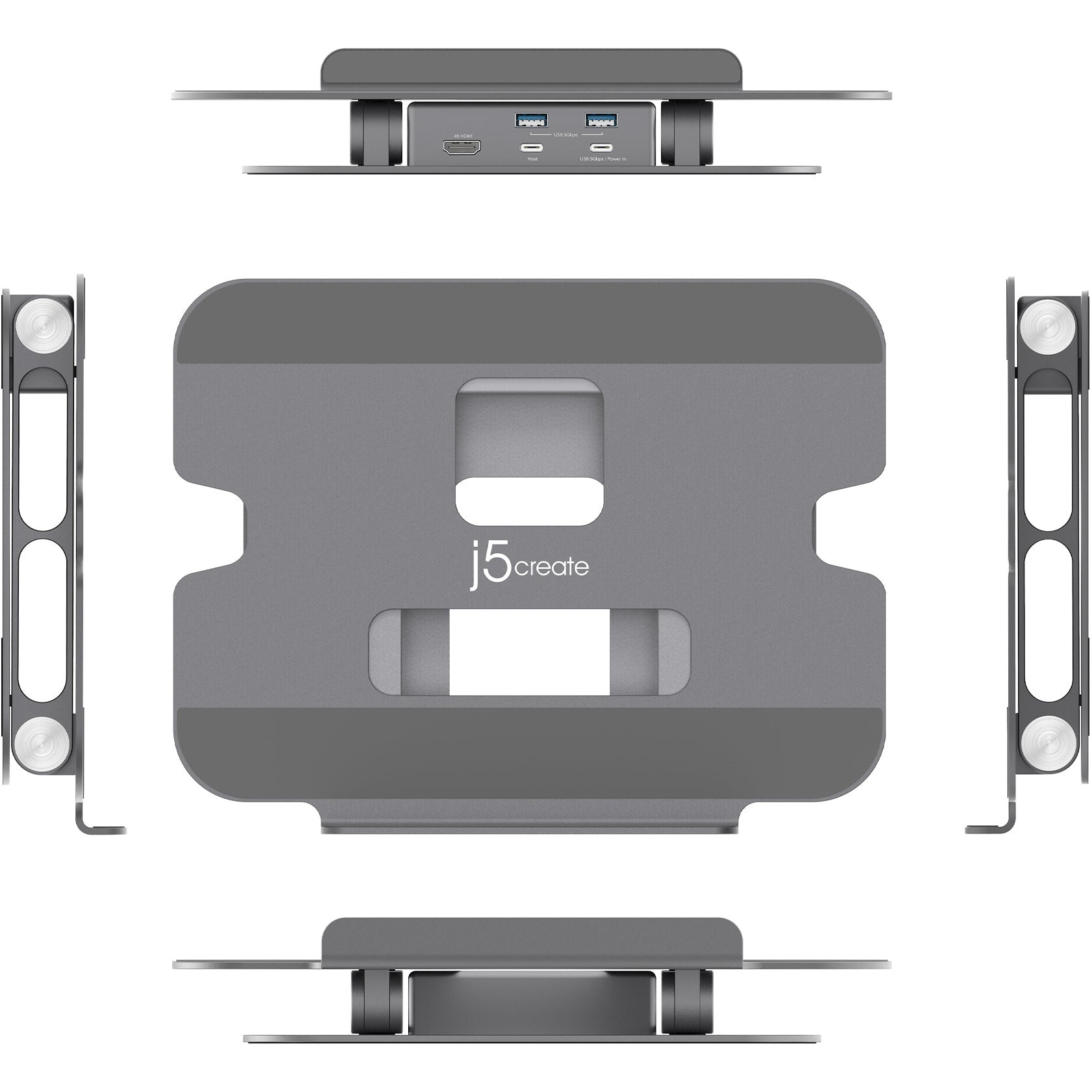 Підставка для ноутбука J5CREATE Multi-Angle 4K Docking Stand (JTS327-N)