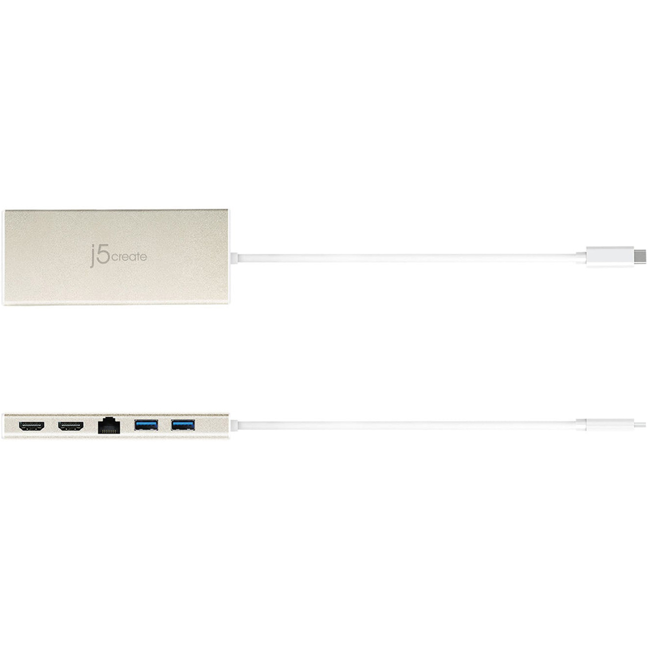 Порт-реплікатор J5CREATE 5-in-1 USB-C Dual HDMI Mini Dock-Ethernet/USB 3.1 Hub/PD2.0 (JCD381-N)