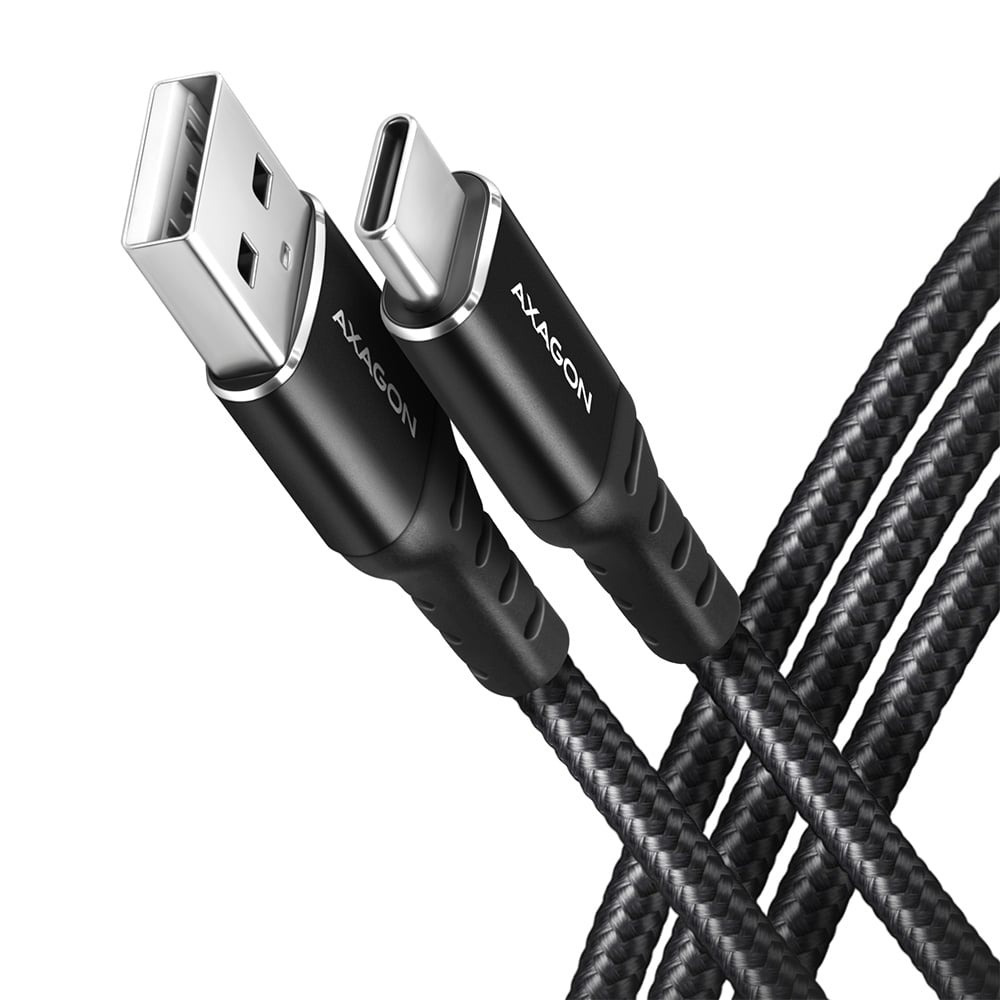 Кабель AXAGON USB-C to USB-A 2.0 1м Black