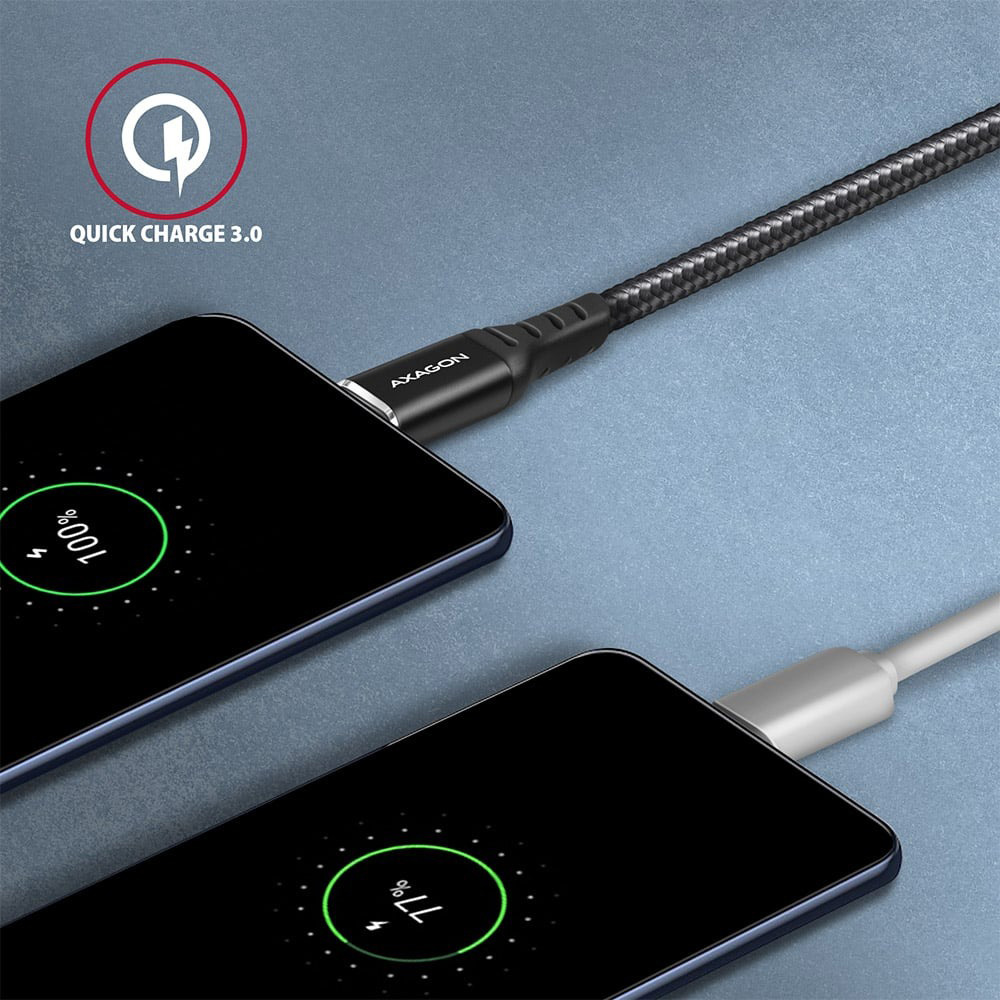 Кабель AXAGON USB-C to USB-A 2.0 1.5м Black