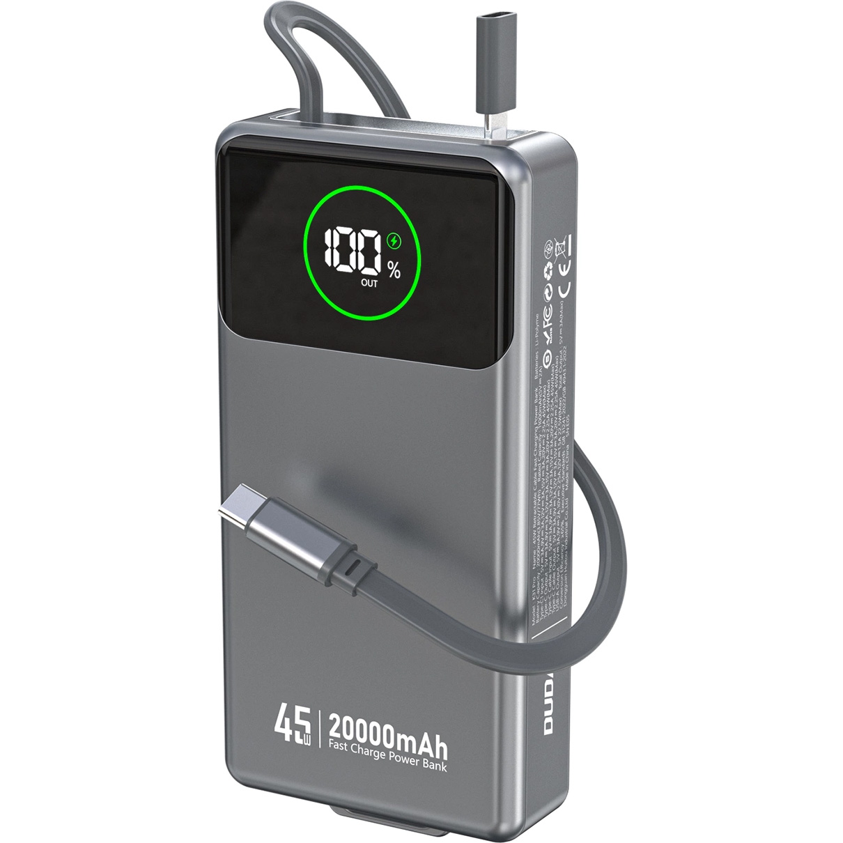 Повербанк DUDAO K31 Pro 2xUSB-C, 1xUSB-A 45W 20000mAh (6977196682010)