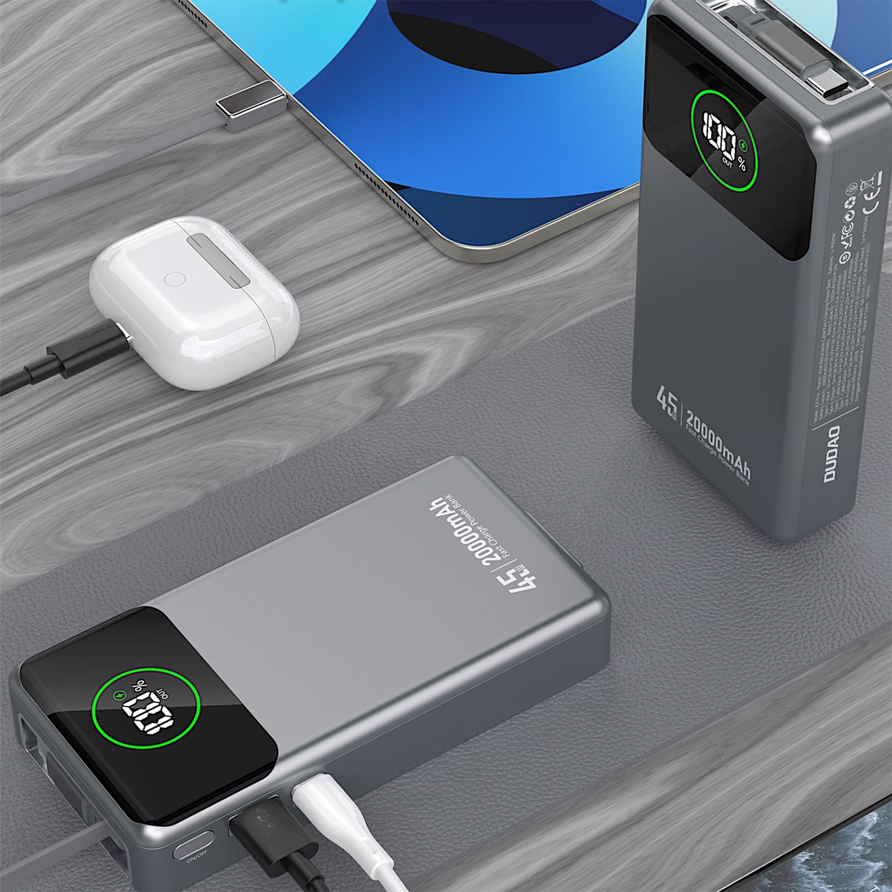 Повербанк DUDAO K31 Pro 2xUSB-C, 1xUSB-A 45W 20000mAh (6977196682010)
